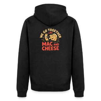 Mac and Cheese Best Friends Paar Design - Unisex Premium Bio Zip Hoodie - Schwarz - Hinten - Nico (187cm)