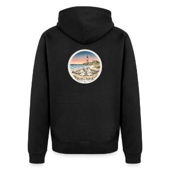 Dänemark - Romantik - Unisex Premium Bio Zip Hoodie - Schwarz - Hinten - Nico (187cm)