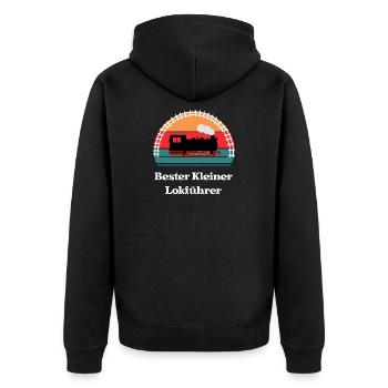 Bester Kleiner Lokführer - Unisex Premium Bio Zip Hoodie - Schwarz - Hinten - Nico (187cm)