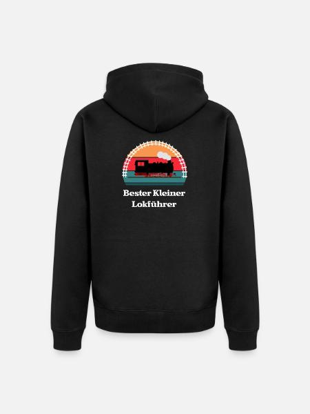 Bester Kleiner Lokführer - Unisex Premium Bio Zip Hoodie - Schwarz