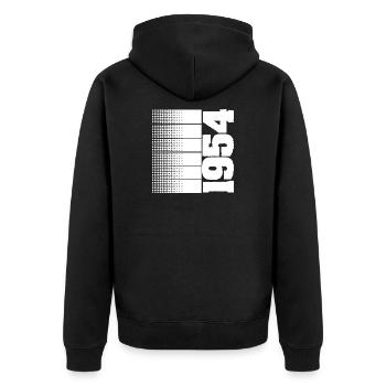 Hobby 1954 - Unisex Premium Organic Zip Hoodie - black - Back - Nico (187cm)