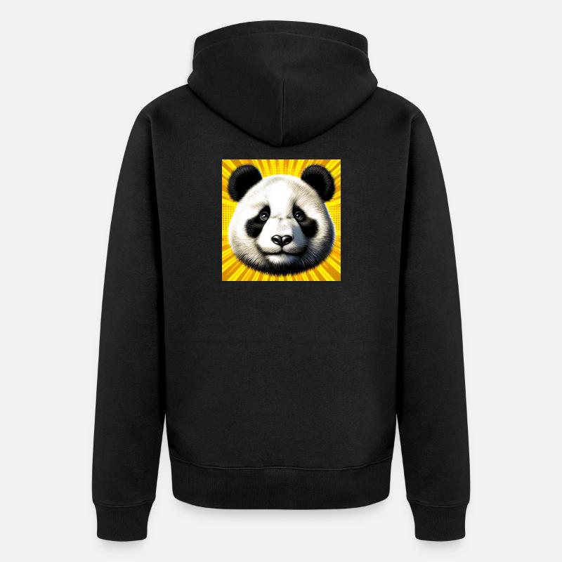 panda - Veste à capuche bio Premium Unisexe - noir