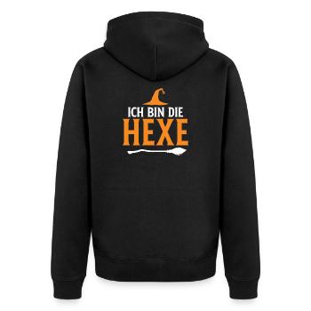 Je suis la Sorcière Halloween - Veste à capuche bio Premium Unisexe - noir - Dos - Nico (187cm)