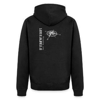 Bad Homburg - Unisex Premium Organic Zip Hoodie - black - Back - Nico (187cm)
