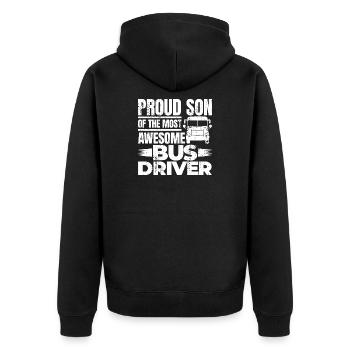 Fils fier d’un grand chauffeur de bus - Veste à capuche bio Premium Unisexe - noir - Dos - Nico (187cm)