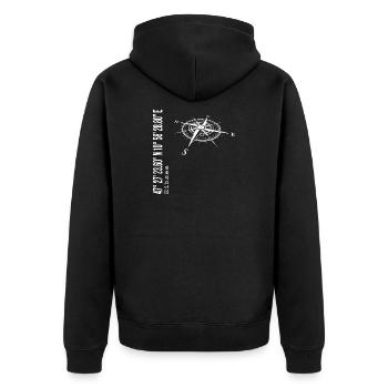 Eibsee - Unisex Premium Bio Zip Hoodie - Schwarz - Hinten - Nico (187cm)