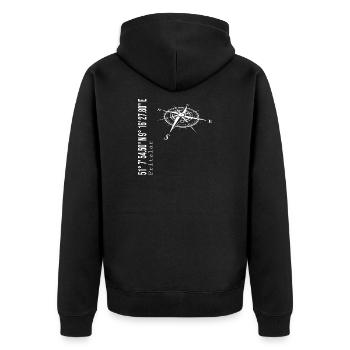 Fritzlar - Unisex Premium Bio Zip Hoodie - Schwarz - Hinten - Nico (187cm)