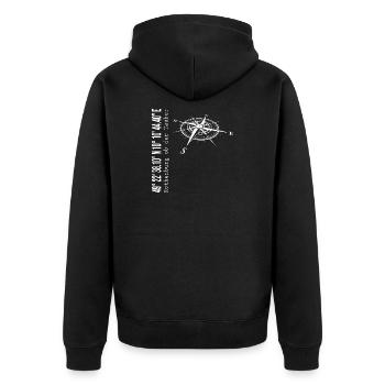 Rothenburg ob der Tauber - Unisex Premium Bio Zip Hoodie - Schwarz - Hinten - Nico (187cm)