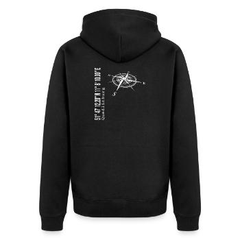 Quedlinburg - Unisex Premium Bio Zip Hoodie - Schwarz - Hinten - Nico (187cm)