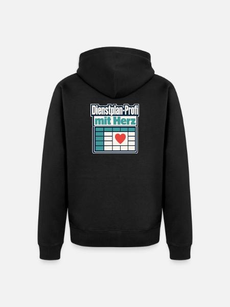 Altenpfleger Dienstplan-Profi mit Herz Geschenk Id - Unisex Premium Organic Zip Hoodie - black