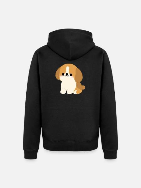 Charming Spaniel - Unisex Premium Organic Zip Hoodie - black