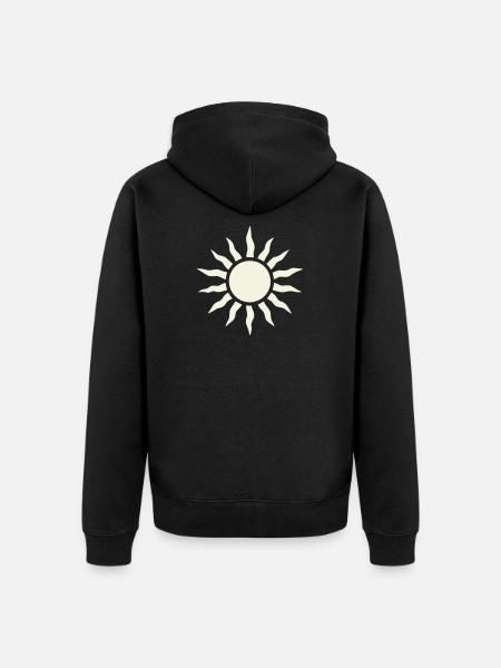 Sun with ray frame - Unisex Premium Organic Zip Hoodie - black