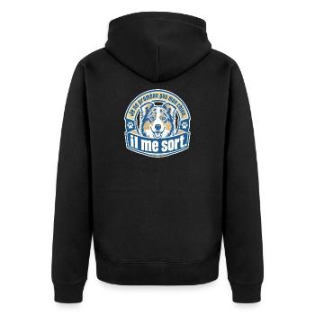 I don't walk my dog, he takes me out. - Unisex Premium Organic Zip Hoodie - black - Back - Nico (187cm)