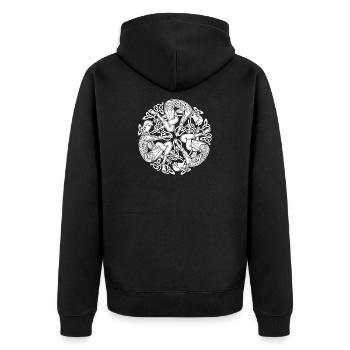 Hommes celtes entremêlés - Veste à capuche bio Premium Unisexe - noir - Dos - Nico (187cm)