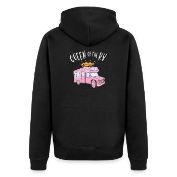 Queen of the RV - Queen of the Camper - Unisex Premium Organic Zip Hoodie - black - Back - Nico (187cm)