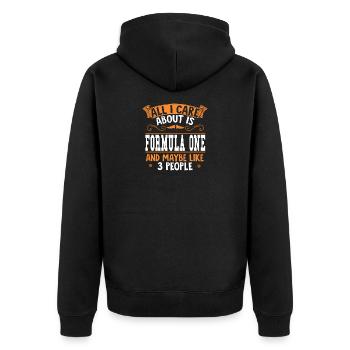 Humorvolles Team-Zitat Design - Unisex Premium Bio Zip Hoodie - Schwarz - Hinten - Nico (187cm)