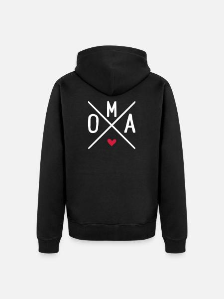 Oma - Unisex Premium Bio Zip Hoodie - Schwarz