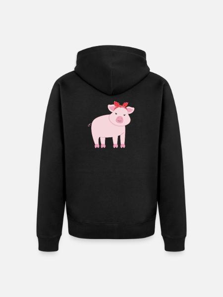 Pig pigs - Unisex Premium Organic Zip Hoodie - black