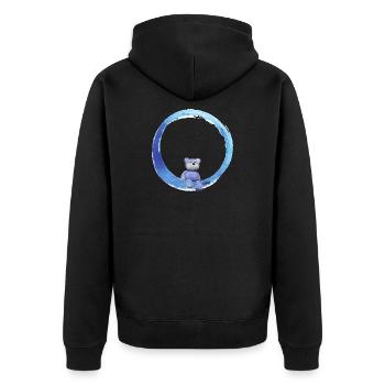 Kuscheltier - Unisex Premium Bio Zip Hoodie - Schwarz - Hinten - Nico (187cm)