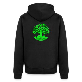 tree of life, zen, ecology - Unisex Premium Organic Zip Hoodie - black - Back - Nico (187cm)