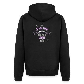 Team taureau cadeau femme fille taureau zodiaque - Veste à capuche bio Premium Unisexe - noir - Dos - Nico (187cm)