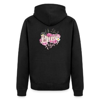 bouquet luxuriant de la fête des mères avec des clous de girofle - Veste à capuche bio Premium Unisexe - noir - Dos - Nico (187cm)
