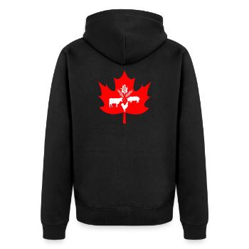Logo des animaux de ferme à feuilles d’érable du Canada - Veste à capuche bio Premium Unisexe - noir - Dos - Nico (187cm)