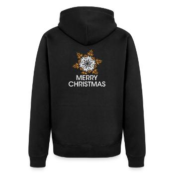 flocon de neige de Noël cristaux de Noël étoile icône - Veste à capuche bio Premium Unisexe - noir - Dos - Nico (187cm)