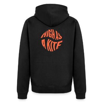 High as a Kite - Unisex Premium Bio Zip Hoodie - Schwarz - Hinten - Nico (187cm)