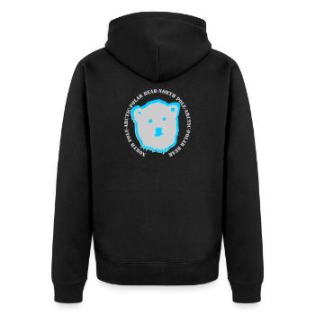 Eisbär 6 - Unisex Premium Bio Zip Hoodie - Schwarz - Hinten - Nico (187cm)