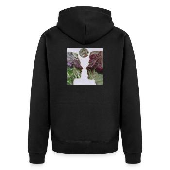 Together - Unisex Premium Organic Zip Hoodie - black - Back - Nico (187cm)