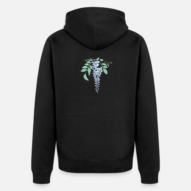 Glycine Fleurs de glycine - Veste à capuche bio Premium Unisexe - noir