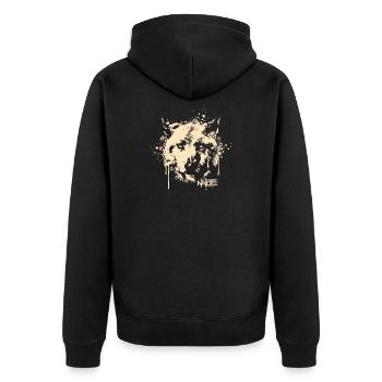 Wolf Dog Graffit Portrait Logo Icon icon - Unisex Premium Organic Zip Hoodie - black - Back - Nico (187cm)