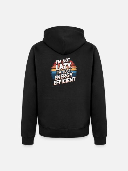 Energetic Anti-Laziness Illustration - Unisex Premium Organic Zip Hoodie - black