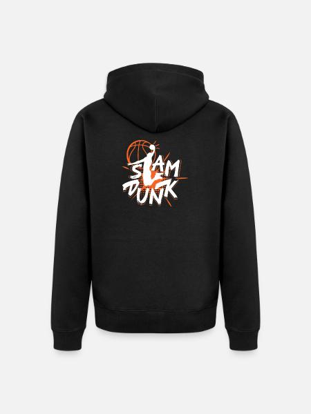 Dynamischer Basketball Spruch Design - Unisex Premium Bio Zip Hoodie - Schwarz