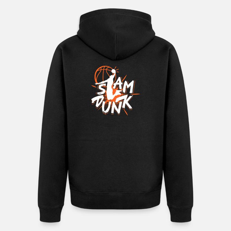 Basketball Slam Dunk Motifs - Veste à capuche bio Premium Unisexe - noir
