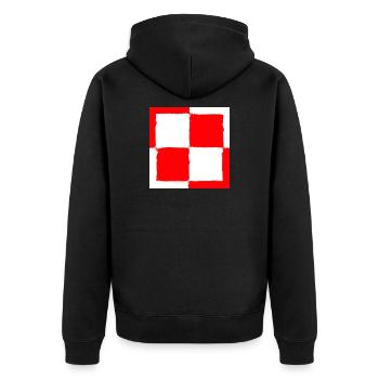 Schachbrettsymbol des polnischen Polens - Unisex Premium Bio Zip Hoodie - Schwarz - Hinten - Nico (187cm)