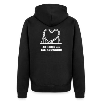 Roller coaster instead of everyday mania - Unisex Premium Organic Zip Hoodie - black - Back - Nico (187cm)