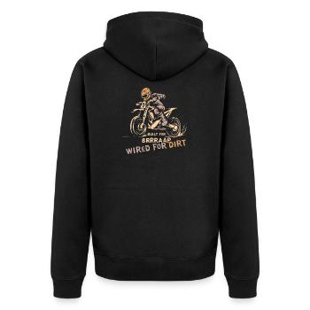 Motocross Biker Logo - Motorcycle and Offroad Symbol - Unisex Premium Organic Zip Hoodie - black - Back - Nico (187cm)