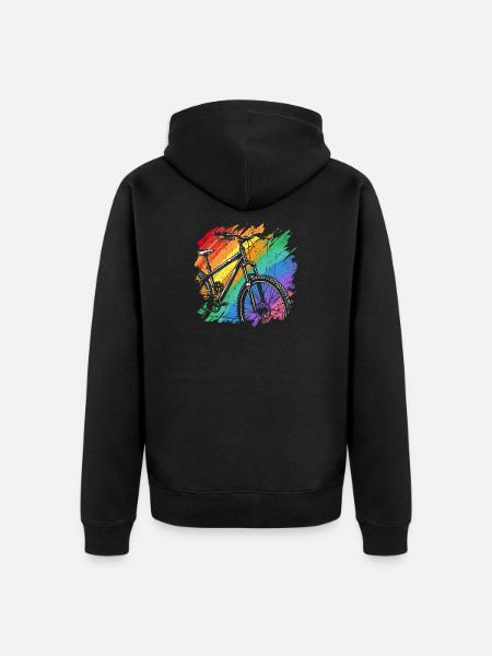 Vibrant Bicycle Art Print - Unisex Premium Organic Zip Hoodie - black