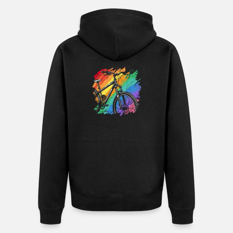 Impression d’art de vélo vibrant - Veste à capuche bio Premium Unisexe - noir
