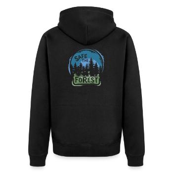 Sauvons la forêt – Conception durable de la nature - Veste à capuche bio Premium Unisexe - noir - Dos - Nico (187cm)