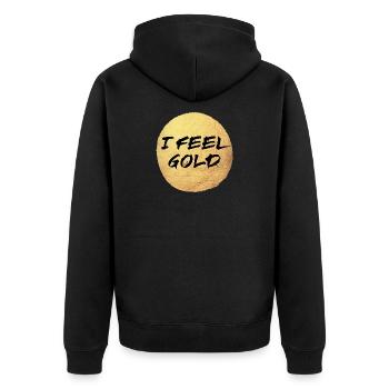 Cercle de yoga d’or Sentiment de soleil Méditation exclusive - Veste à capuche bio Premium Unisexe - noir - Dos - Nico (187cm)