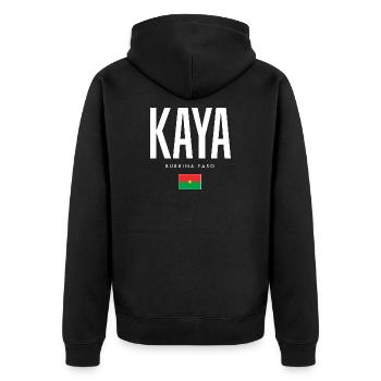 Kaya Burkina Faso - Unisex Premium Organic Zip Hoodie - black - Back - Nico (187cm)