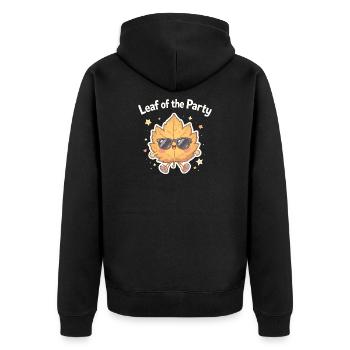 Leaf of the Party Happy Fall Harvest Autumn Leaf - Unisex Premium Organic Zip Hoodie - black - Back - Nico (187cm)