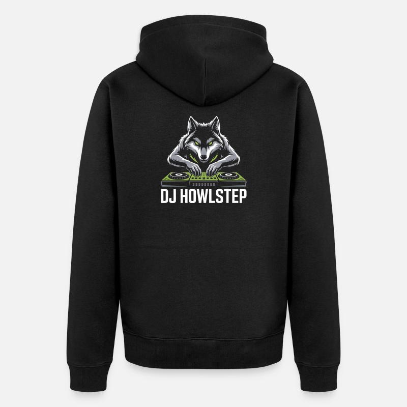 DJ HOWLSTEP Wolf Mixer Club Rave - Veste à capuche bio Premium Unisexe - noir