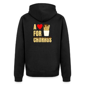 Un cœur pour les churros - Veste à capuche bio Premium Unisexe - noir - Dos - Nico (187cm)