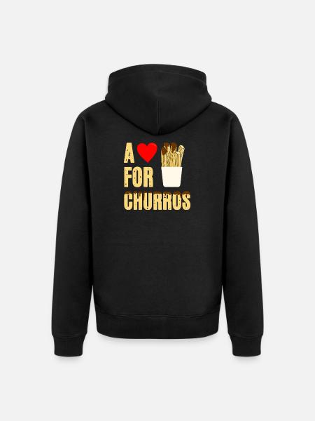A heart for churros - Unisex Premium Organic Zip Hoodie - black