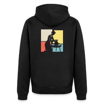 Creative pottery for ceramic lovers - Unisex Premium Organic Zip Hoodie - black - Back - Nico (187cm)