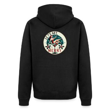Festliches Pin-Up Cocktail Design - Unisex Premium Bio Zip Hoodie - Schwarz - Hinten - Nico (187cm)